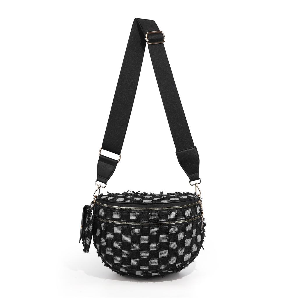 Women Adjustable Strap Crossbody Bag Vintage Shell Waist Bag Casual Daily Shoulder Purse