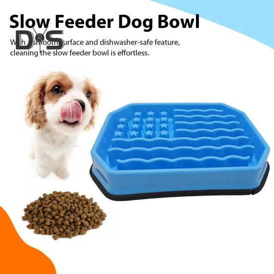 Slow Feeder Dog Bowl Non Slip Dog Slow Feeding Bowl Pet Puzzle Feeder Prevent Choking Dog Bowl for Small Medium Breed