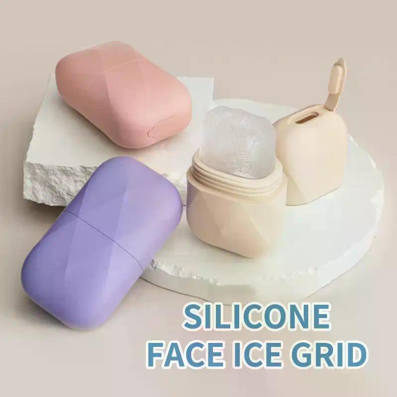 Silicone Cube Tray Shape Face Facial Ice Roller Face Massage Roller Freezing Facial Reusable Ice Face Roller Skincare Tool