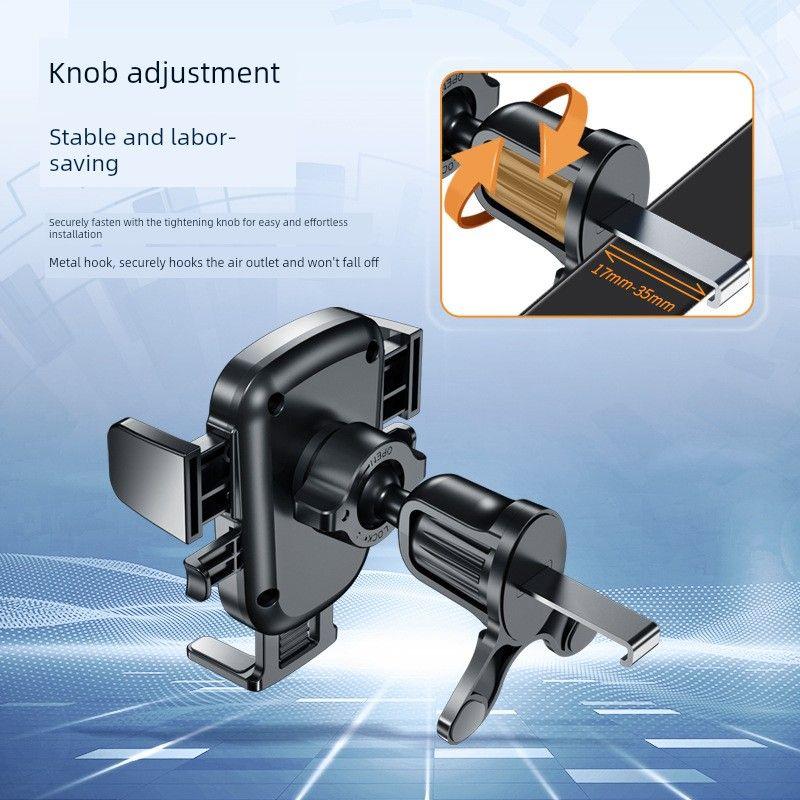 Mobile Phone Car Mount for Air Vent and Dashboard, Clip-On Gravity Anti-Shake Phone Holder