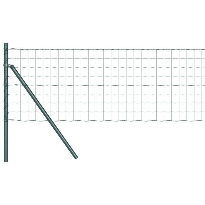 VidaXL Euro Fence with 13 Posts 0.4x50 M Galvanized Steel Green 3350359