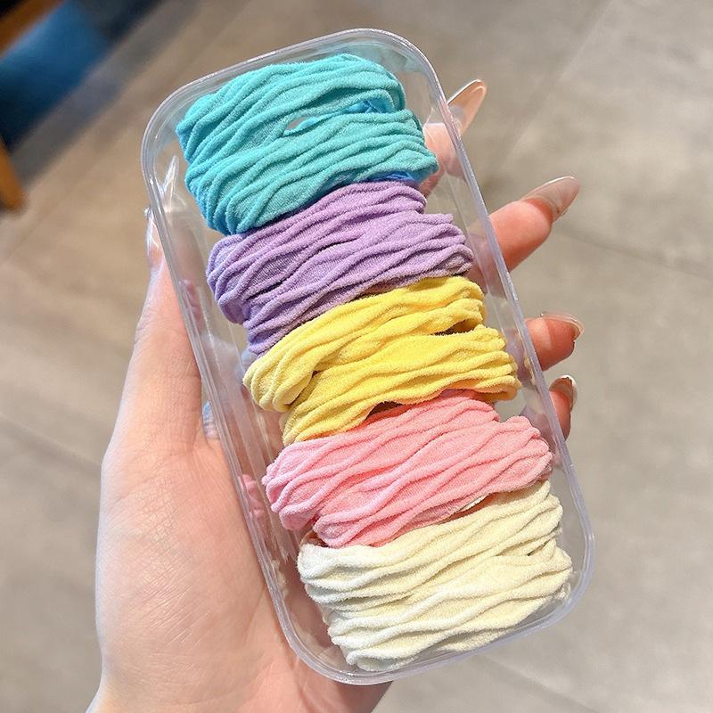 Colorful Hair Elastics Ties Band Ponytail Holders Rope Scrunchies Hoop Hairband for Woman Men Girls Thin Hairstyle Accessory