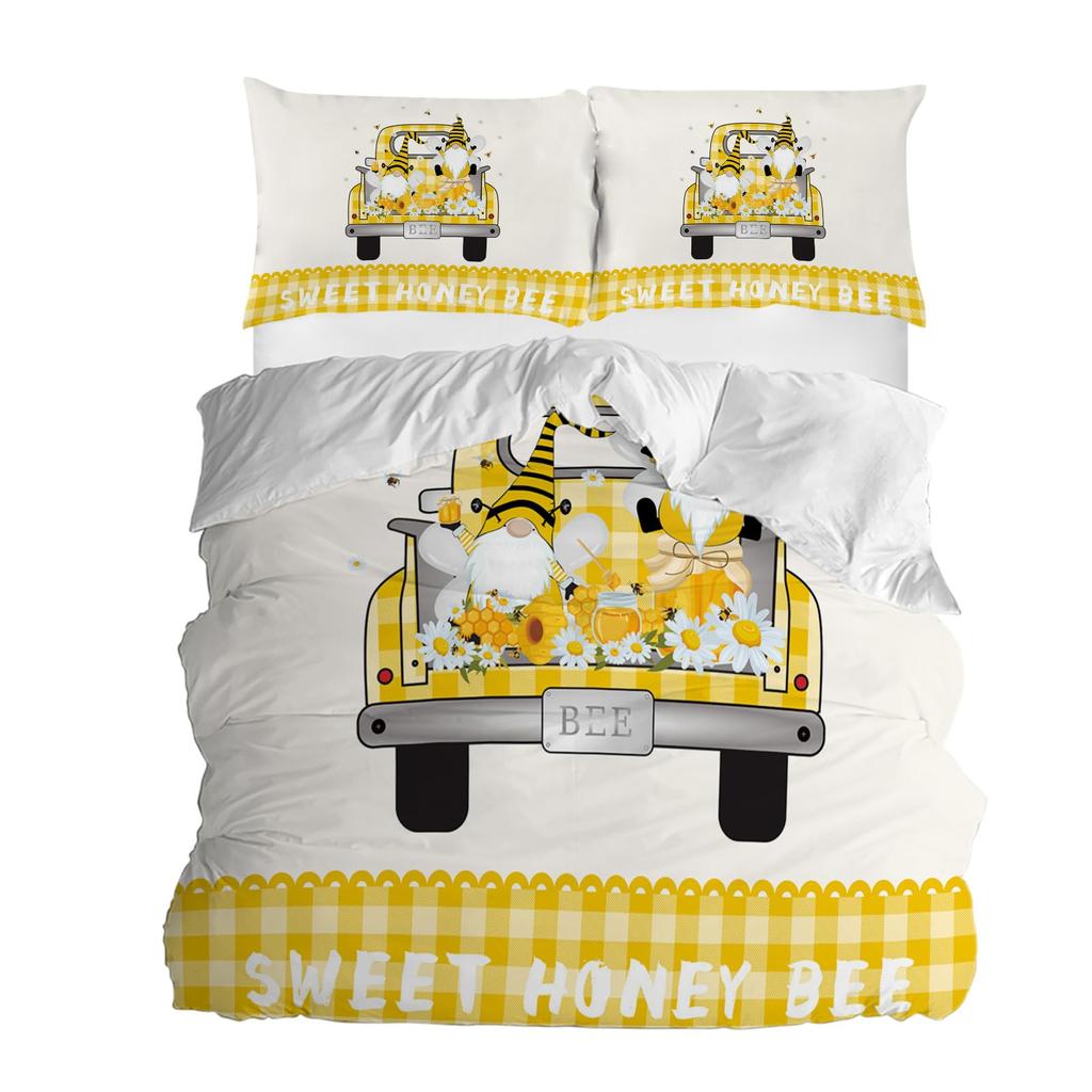 Honey Duvet Cover Sets For Kids Queen Size Quilt Covers Lightweight Down Bedroom Decor 2 Pillowcases 1 Duvet Cover No Comforter