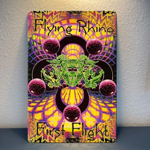 Flying Rhino Psychedelic Goa Trance Music Metal Poster - Sign - Size:20x30cm good 20x30cm（7.8x11.8inch）