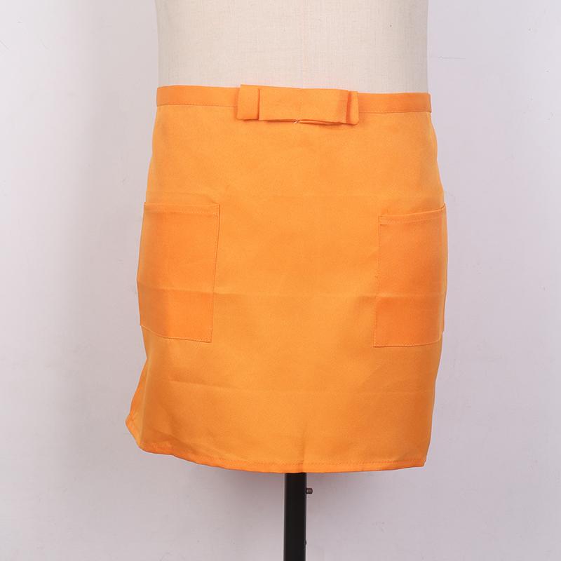 Half Short Waist Polyester Apron Waitress Waiter With Pocket Kitchen Cafe Pub Bar Apron