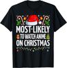 Most Likely To Watch Anime On Christmas Cool Anime Christmas T-Shirt