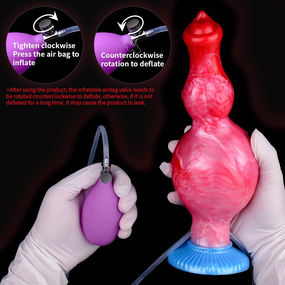 Inflatable Silicone Female Masturbator with Water-Spraying Dildo Simulation