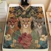 Puma, gemusterte Flanelldecke, Hohe Qualität, Bequem für alle Jahreszeiten, Heimdekoration, Wärme und Komfort, Perfekt für Geschenke.