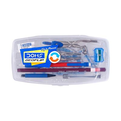 DOMS GeoFlip Geometry Box with Math Instruments, Flip Compartment, Mechanical Pencil & Extra Leads for School Drawing