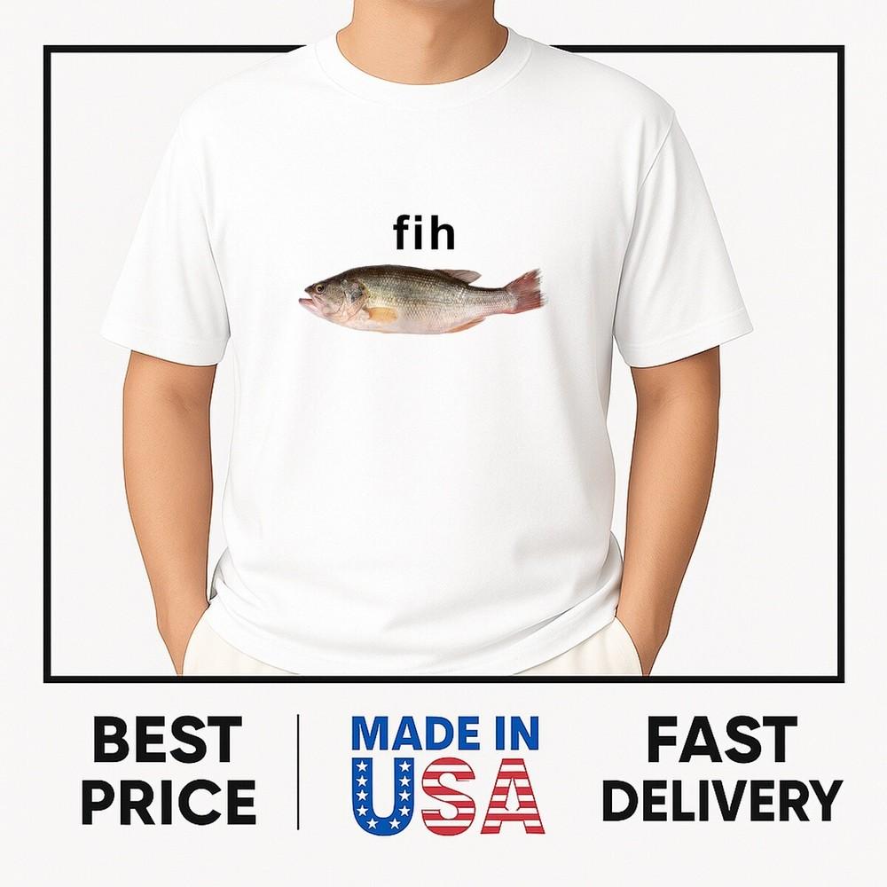 «Фиш» Смешной мем про неправильно написанную рыбу, Простая юмористическая футболка В ТРЕНДЕ Унисекс футболка M