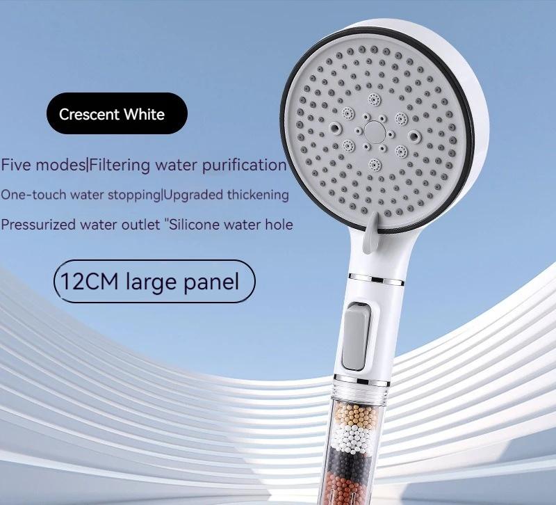 Calcium Sulfite Filter Shower Head - 5-Speed High-Pressure Multi-Function Purifier (Top Mount for Bathroom)