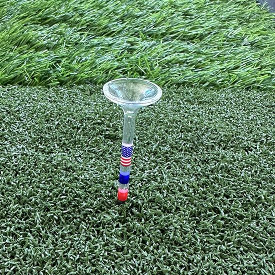 10Pcs Unbreakable Acrylic Golf Tees American Flag Design High Strength Big Cup 8