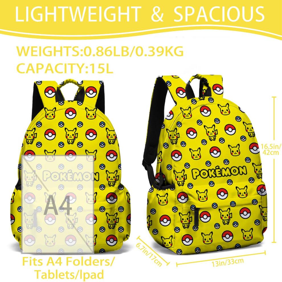(A) Pokemon Pikachu Bag Shoulder Bag Student School Bag Computer Bag