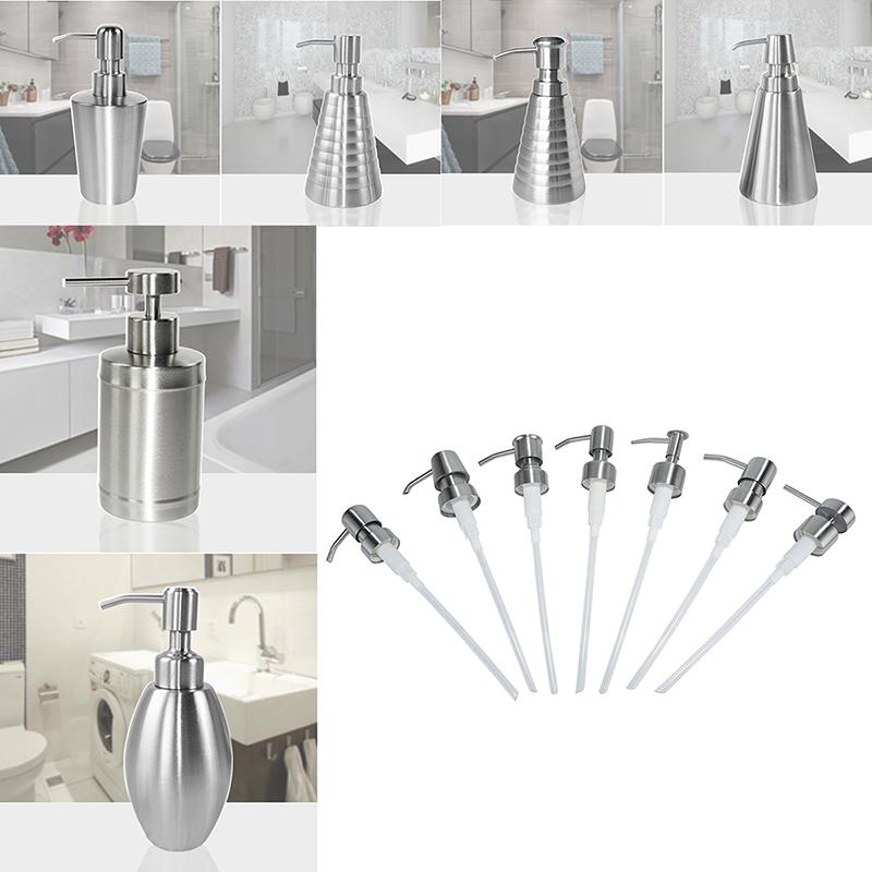 1pc Metal Head Bathroom Liquid Soap Dispenser Toilet Hand Replacement Lotion Shampoo Replacement Pump with Tube for Bathroom