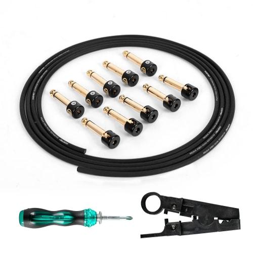 

Ghost Fire Weld-Free Shielded Pedalboard Cable Kit - No Cable Stripping Required, 6.6 Feet Cable & Nickel-Plated Copper Tip Connectors for Guitar Effe