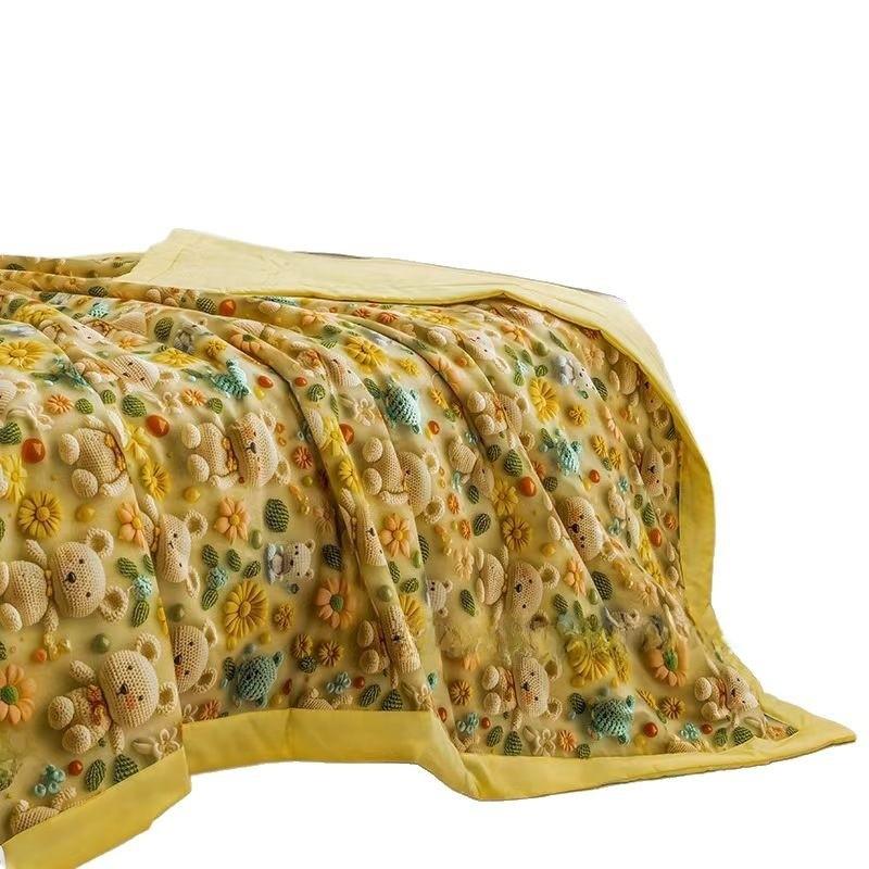 Cooling Comforter Summer With Digital Print And Soft Fabric For Home Use Gift