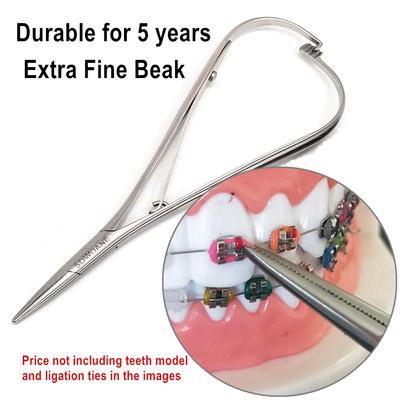 Dental Kieferorthopädie Mathieu Elastic Placement Ligation Ring Ligatur Krawattenhalter 14 cm extra feiner Schnabel