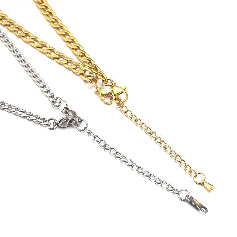 10pcs/Lot 50mm Stainless Steel Necklace Extension Chain Bulk Bracelet Extended Chains Tail Chains Extender For Jewelry Making