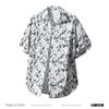 Men's White Black Marble Print Short Sleeve Shirt - Oversized Casual Streetwear Summer Button Up