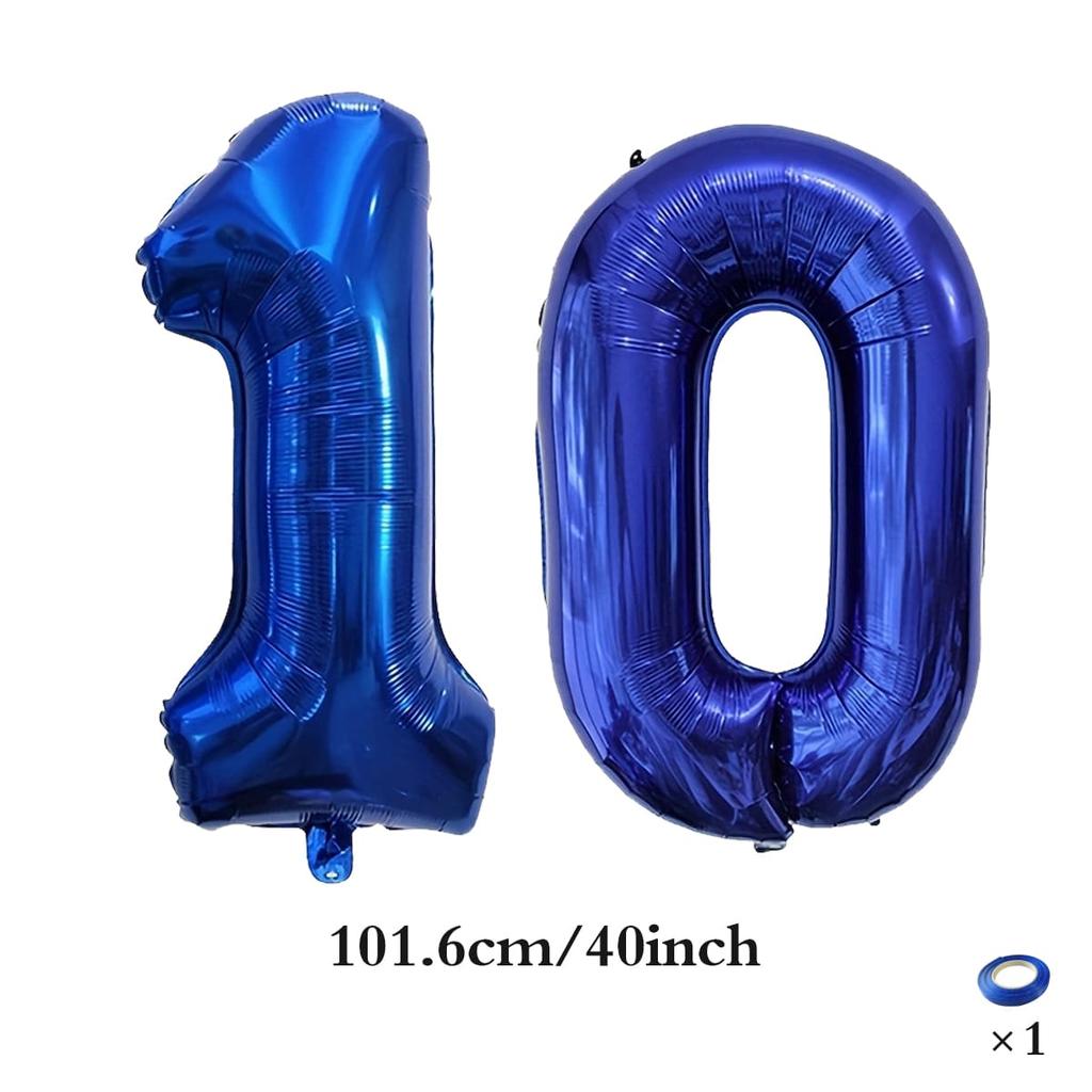 Großer 40-Zoll tiefblauer digitaler Ballon 10 20 30 40 50 60 70 80. Geburtstagsparty digitale Dekoration Dekoration für Gedenktage