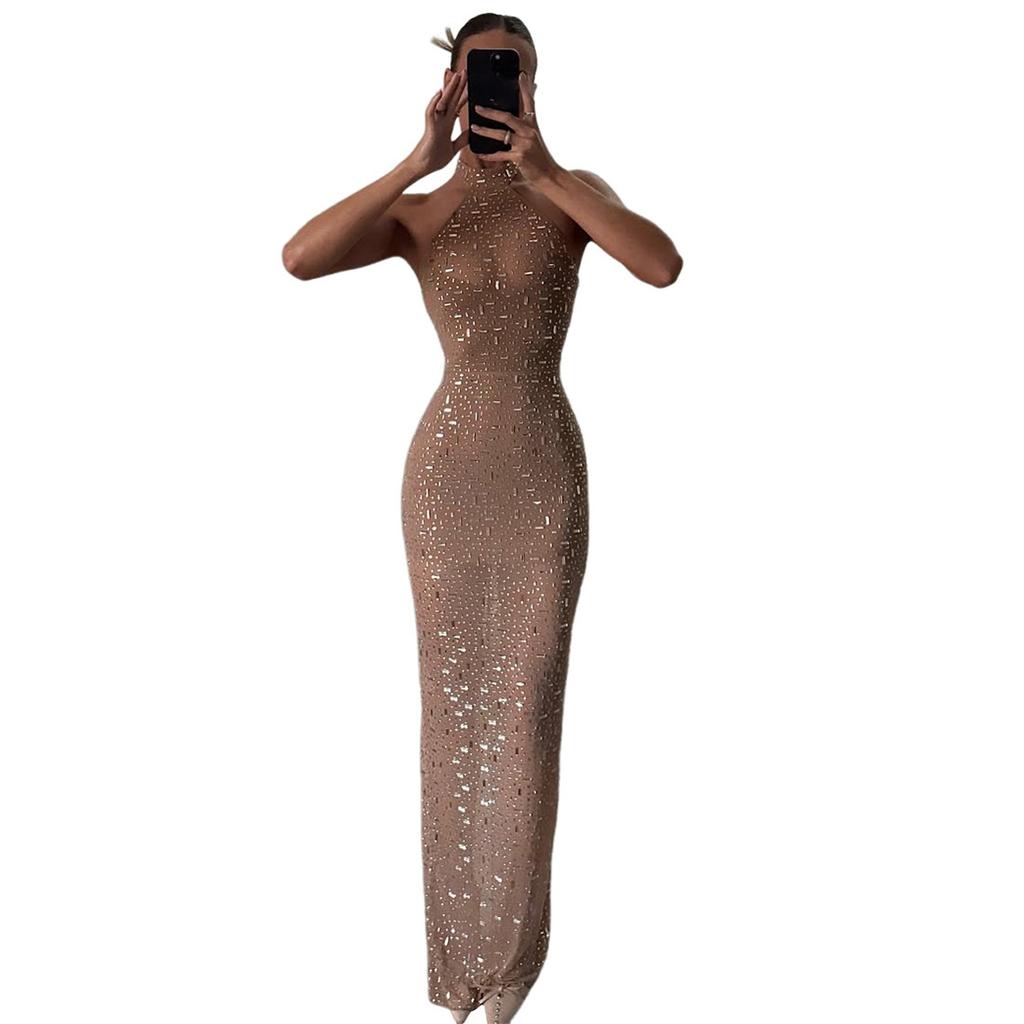 2026 European and American style autumn and winter new Spice Girl slim fashion trend hip wrap personalized design dress women