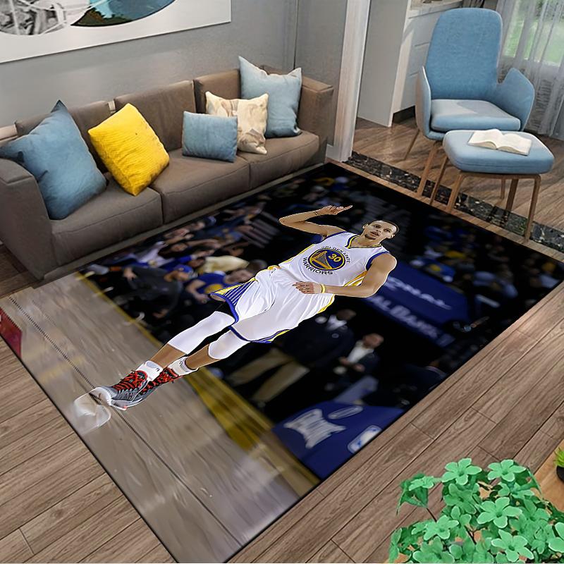 Stephen Curry Golden State Warriors 30 On Court Finger Up NBA Photo Art artistic printed carpet accent for bedroom hallway floor