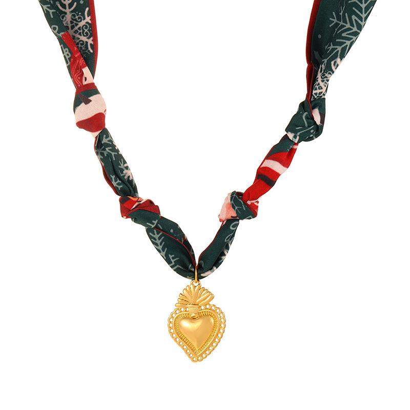 Colorful Sunflower Heart Necklace - Light Luxury Copper DIY Scarf Jewelry for Women