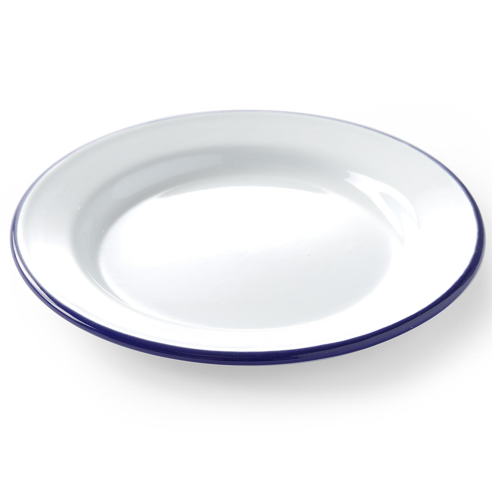 White enameled plate, diameter 240mm, Hendi 621233