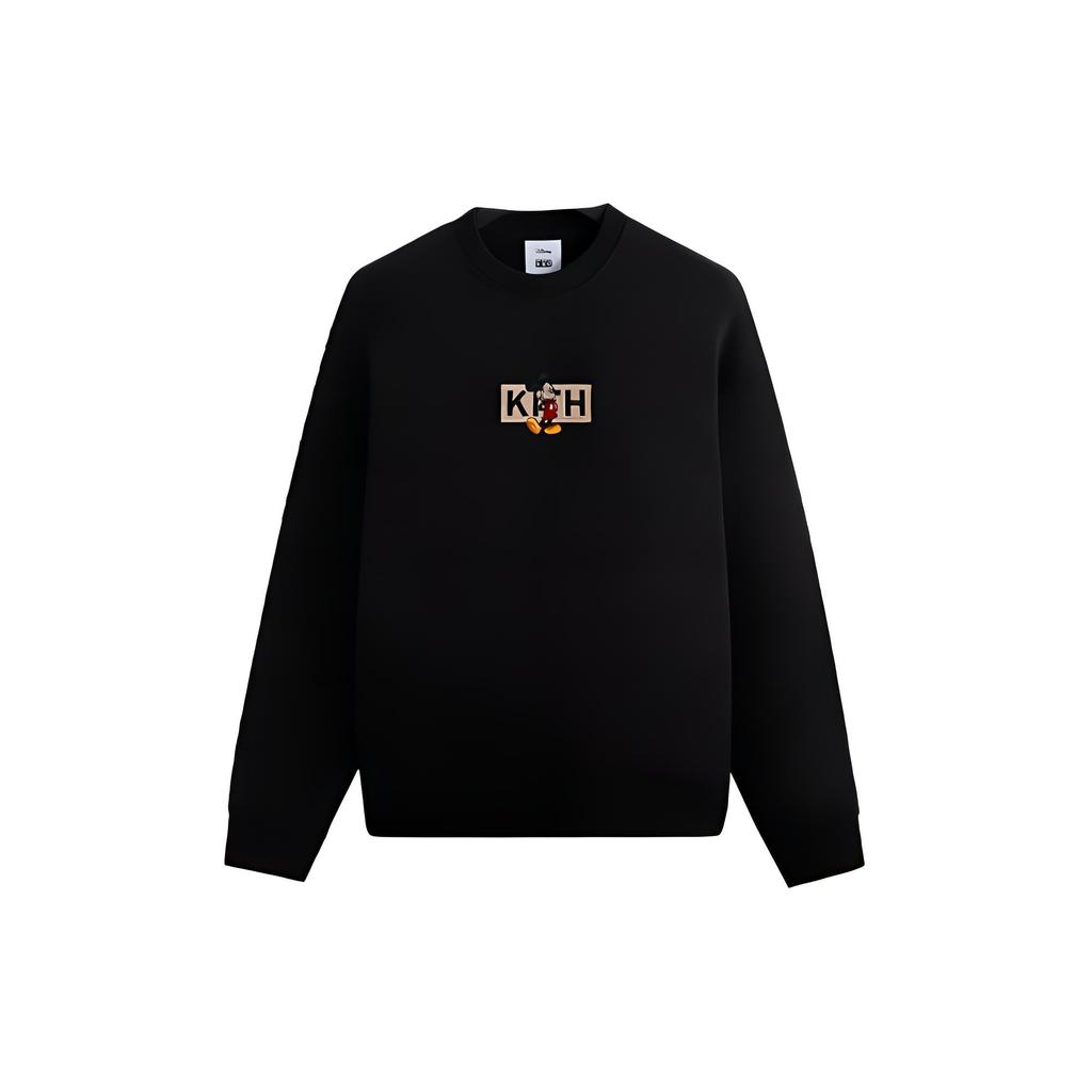 Kith For Mickey & Friends Cyber Monday Mickey Classic Logo Crewneck Black Unisex Tops KHM031780-001