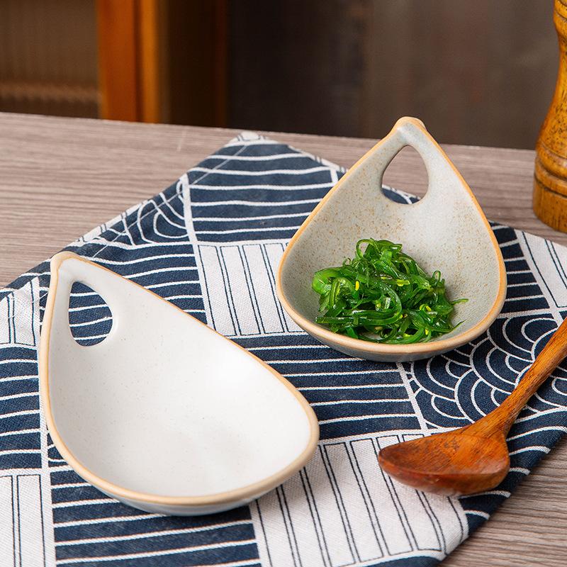Vintage Ceramic Single Handle Dipping Sauce Dish for Sushi Snacks Home Restaurant Use