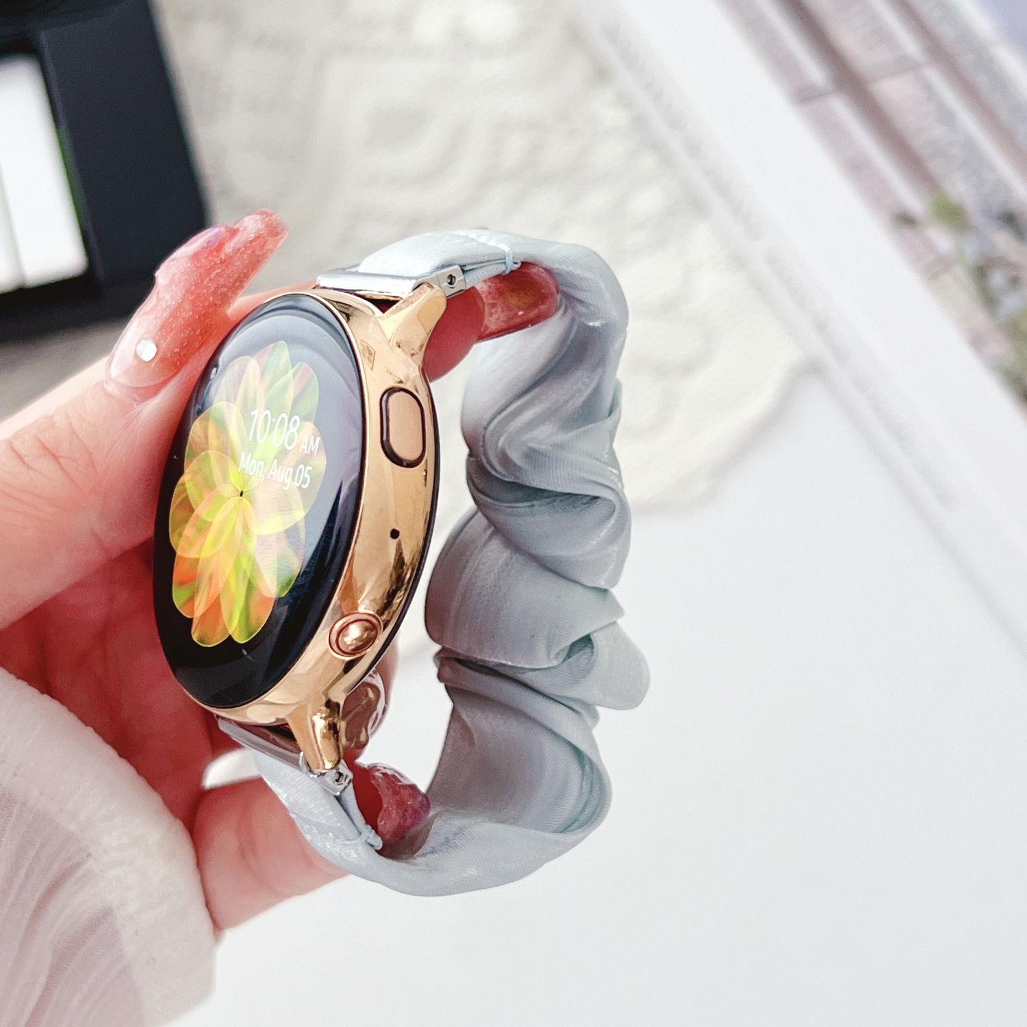 

Ремешок для умных часов 18 мм, 20 мм, 22 мм, ремешок из ледяной шелковой ткани для Lday, женщин и девочек, часы HUAWEI GT3 GT2, часы Samsung Galaxy Watch Amazfit 20mm