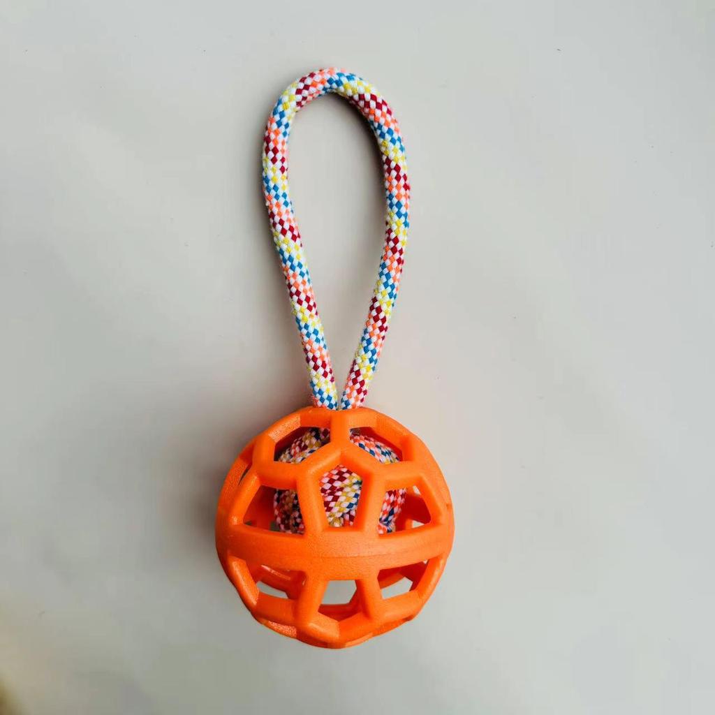 TPR Gumový dutý míček hračka pro mazlíčky s vánočním zvonkem pro štěňata a kočky