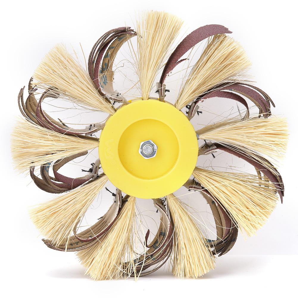 Sisal ing Wheel Manual Electric Drill Sisal Emery Cloth Polishing Wheel 6mm Shaft Mounted