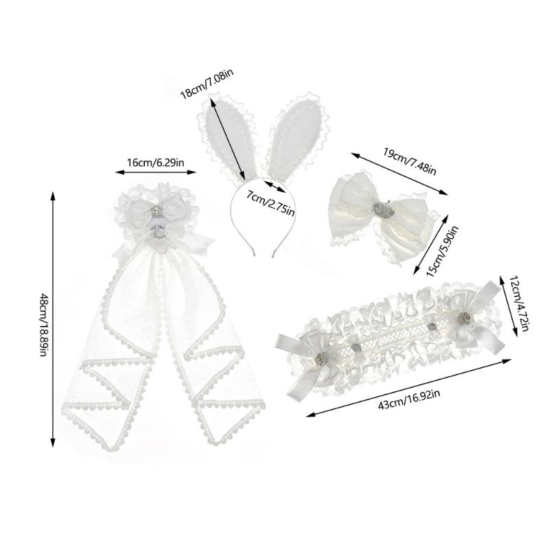 Elegant Ribbon Hair Clip Headpiece With Lace Ruffle Trim Design For Women And Girl Anime Event Gathering Hair Ornament