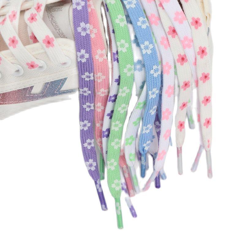 Fashion Style Cherry Blossom Pink AF1 Shoelace High-Cut Low-Cut Original Female Flower Lace Decorative Buckle Female Shoelace