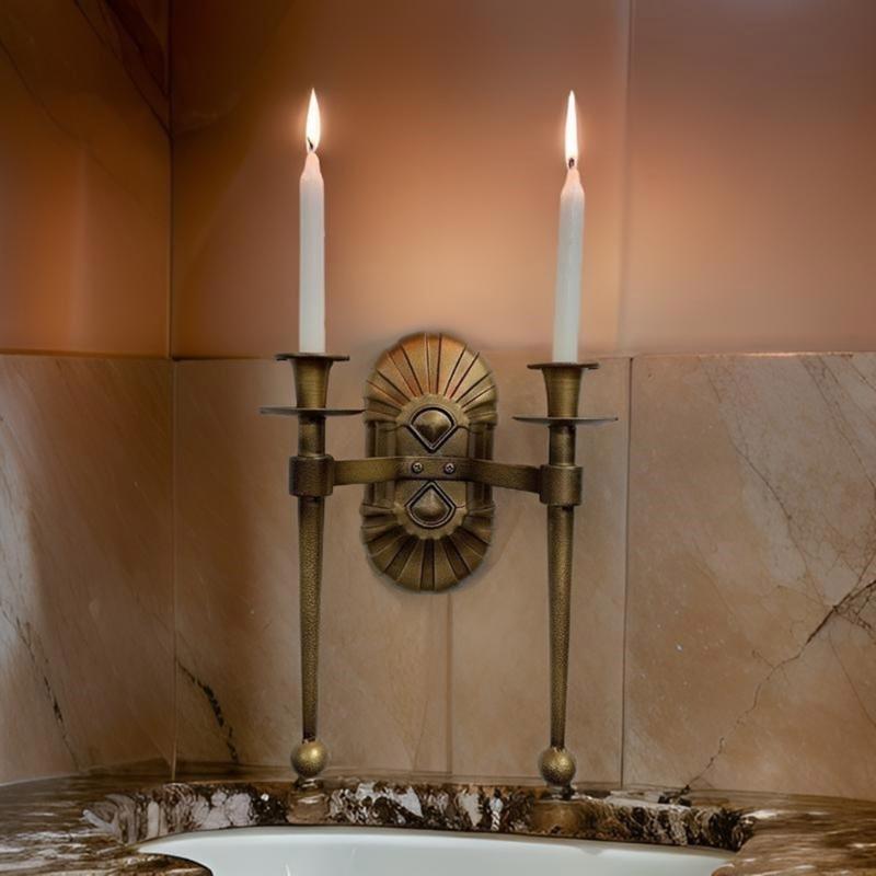 Antique European Styles Metal Candle Sconce Wall Mount Candle Holder Candlestick for Living Room and Wedding Decoration