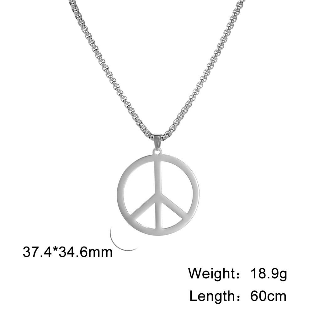 LIKGREAT Peace Sign Symbol Pendant Necklace for Men Women Stainless Steel Fashion Anti-nuclear Warfare Charm Jewelry
