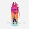 Anime K-Pop Demon Hunters Character Water Cup Large Capacity Outdoor Portable Rope Drinking Bottle Gift for Boys and Girls
