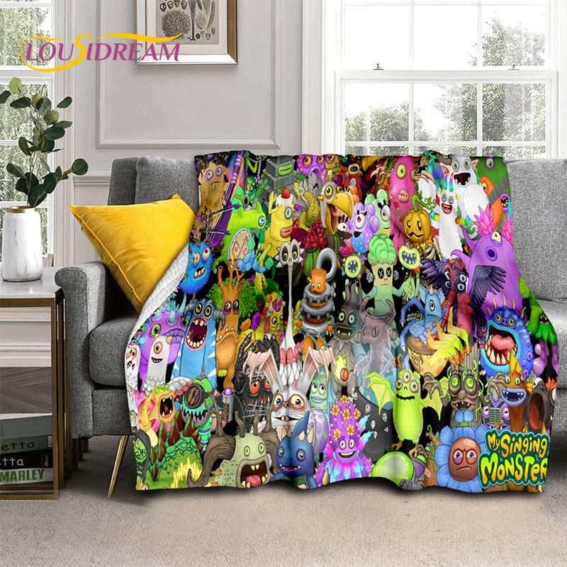 Cartoon Video Music Game My Singing Monsters 3D Blanket,Soft Throw Blanket for Home Bedroom Bed Sofa Picnic Travel Blanket Kids