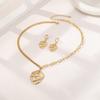 Vintage Hollow Geometric Women's Niche Design Exquisite High-end Clavicle Chain Ladies' Jewelry Set