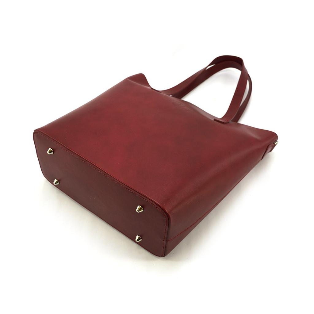 Grote ruime leren schoudertas Shopperbag