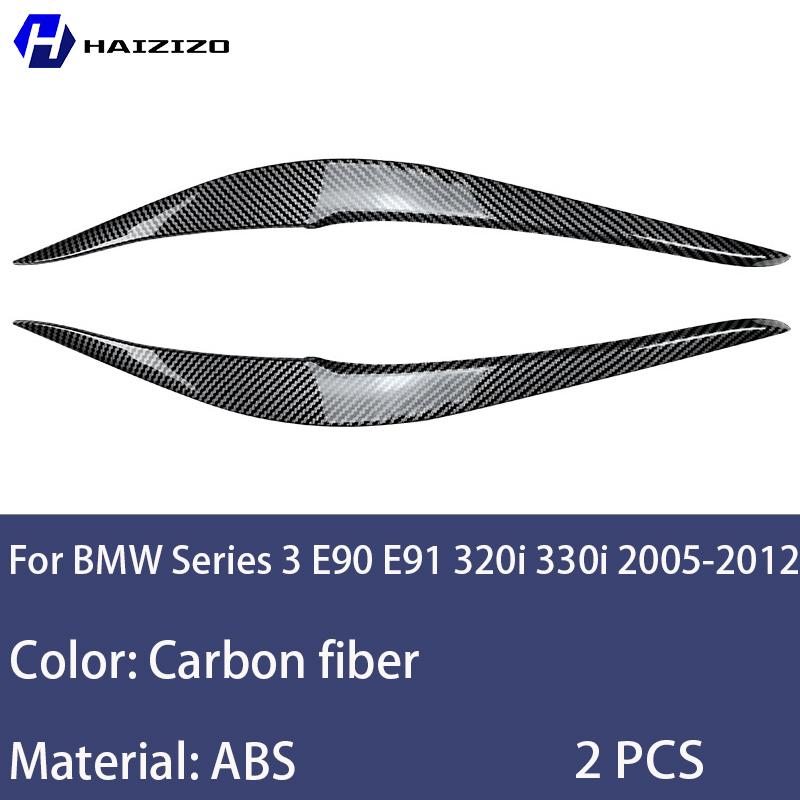 For BMW Series 3 E90 E91 320i 330i 2005-2012 Car Front Headlight Decoration Lamp Eyebrow Modified with Carbon Fiber Accessories