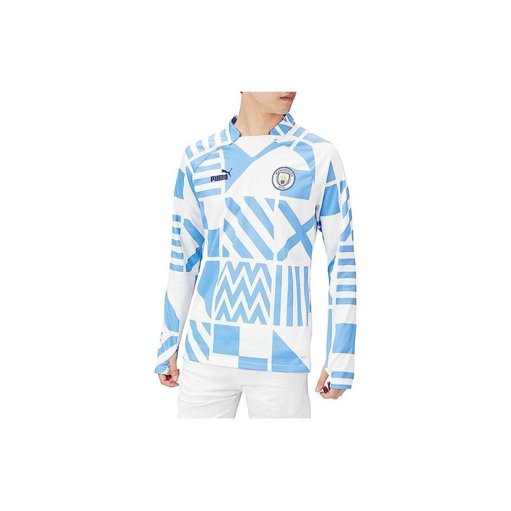 Puma Mcfc Loose Fit Graphic Print Crew Neck Raglan Long Sleeve Workout Shirt Men tops 767779-07