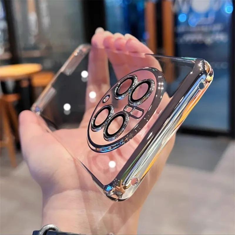 Applicable To Huawei P90 Borderless Mobile Phone Case MATE80 Transparent Electroplating Mate70p Anti-drop Magic8 Protective Case