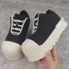 Miqi Women's Black & White High-Top Thick Sole Sneakers - 2024 Autumn/Winter Collection, Breathable & Casual Comfort