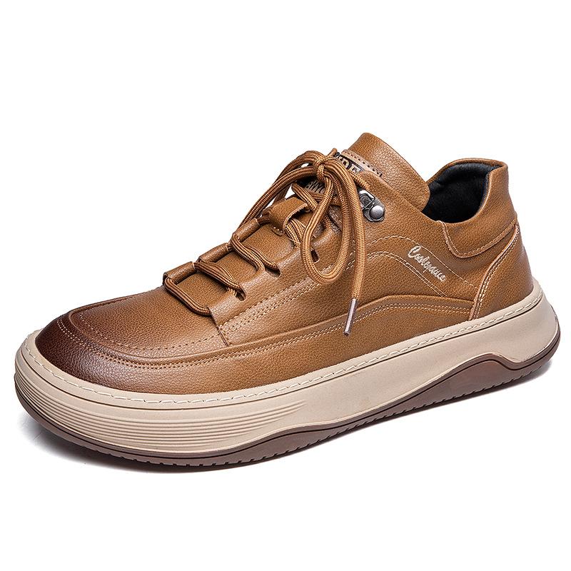 

High Quality Brand Men s Genuine Leather Casual Shoes Thick Soles Brown Oxford Shoes Outdoor Men s Hiking Shoes Massage Soles 44 коричневый