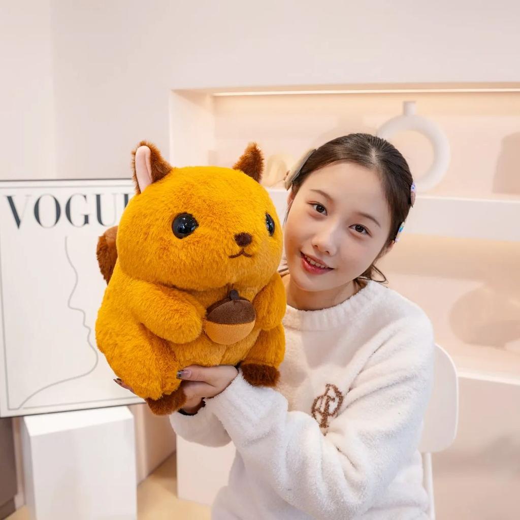 30CM Squirrel Nut Filled Plush Animal Toy Cute Squirrel Soothing Doll Children's Holiday Gift Squirrel Pillow