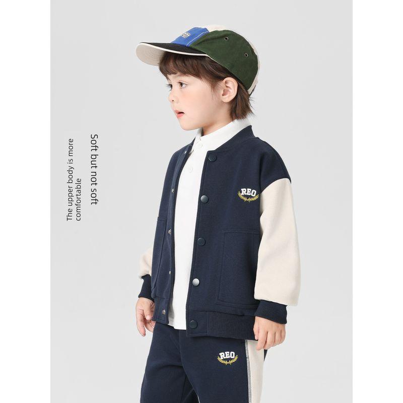 Right European Style Boys' R Series Jacket, Classic College Style Baseball Uniform, New Autumn Children's Clothing, Toddler Top, Trendy