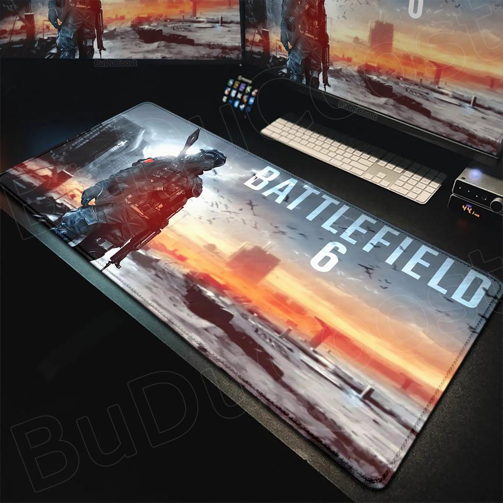 New Cool Game Wallpaper Battlefield 6 Mouse Pad Desk Mat Large Non-slip Non-slip Keyboard Ergonomic Office Rubber PC Home Custom