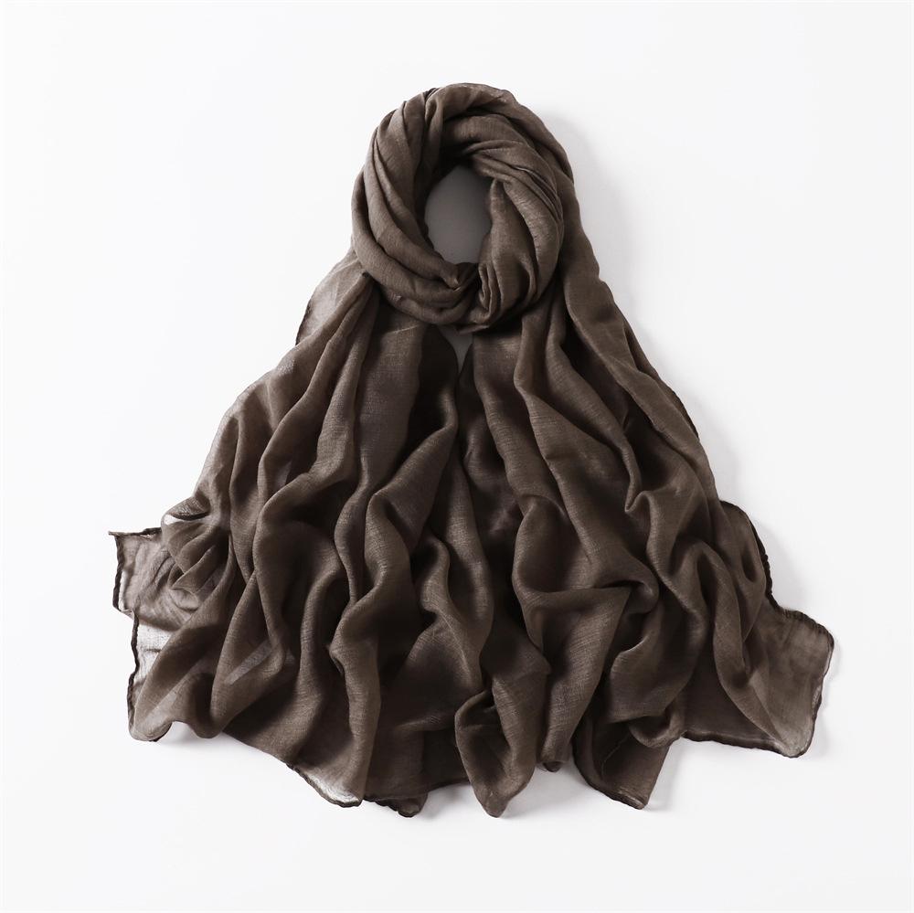 New Cotton Linen Scarf For Women Girls Students Autumn Classic Solid Color Scarves Retro Soft Foulard Viscose Female Wrap Shawls